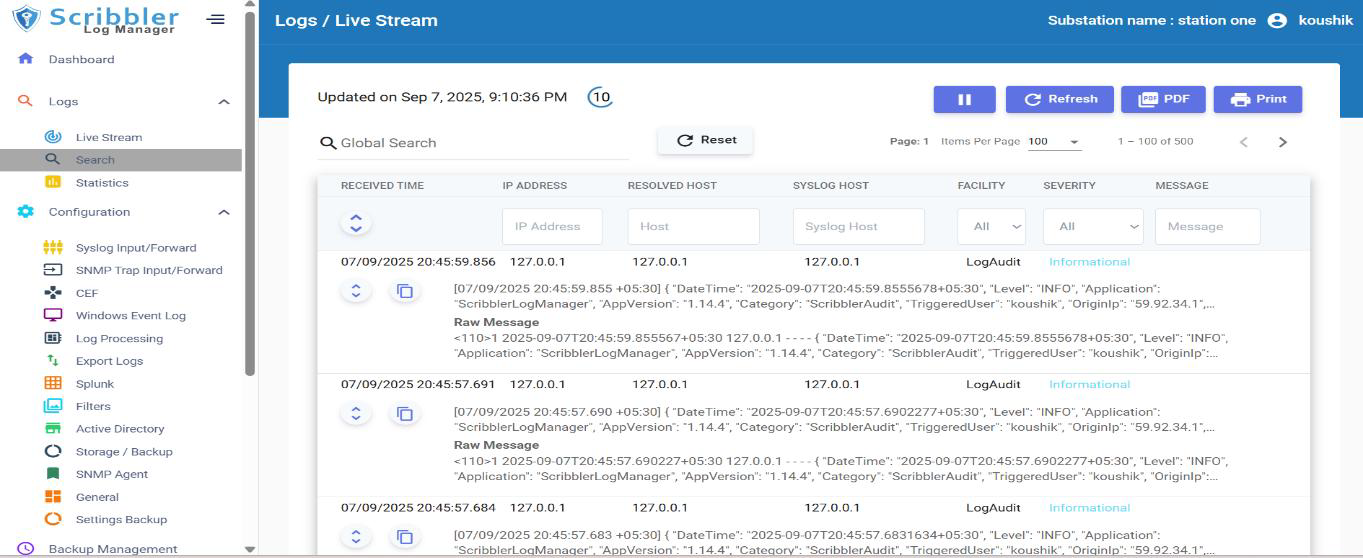 Scribbler Log Manager